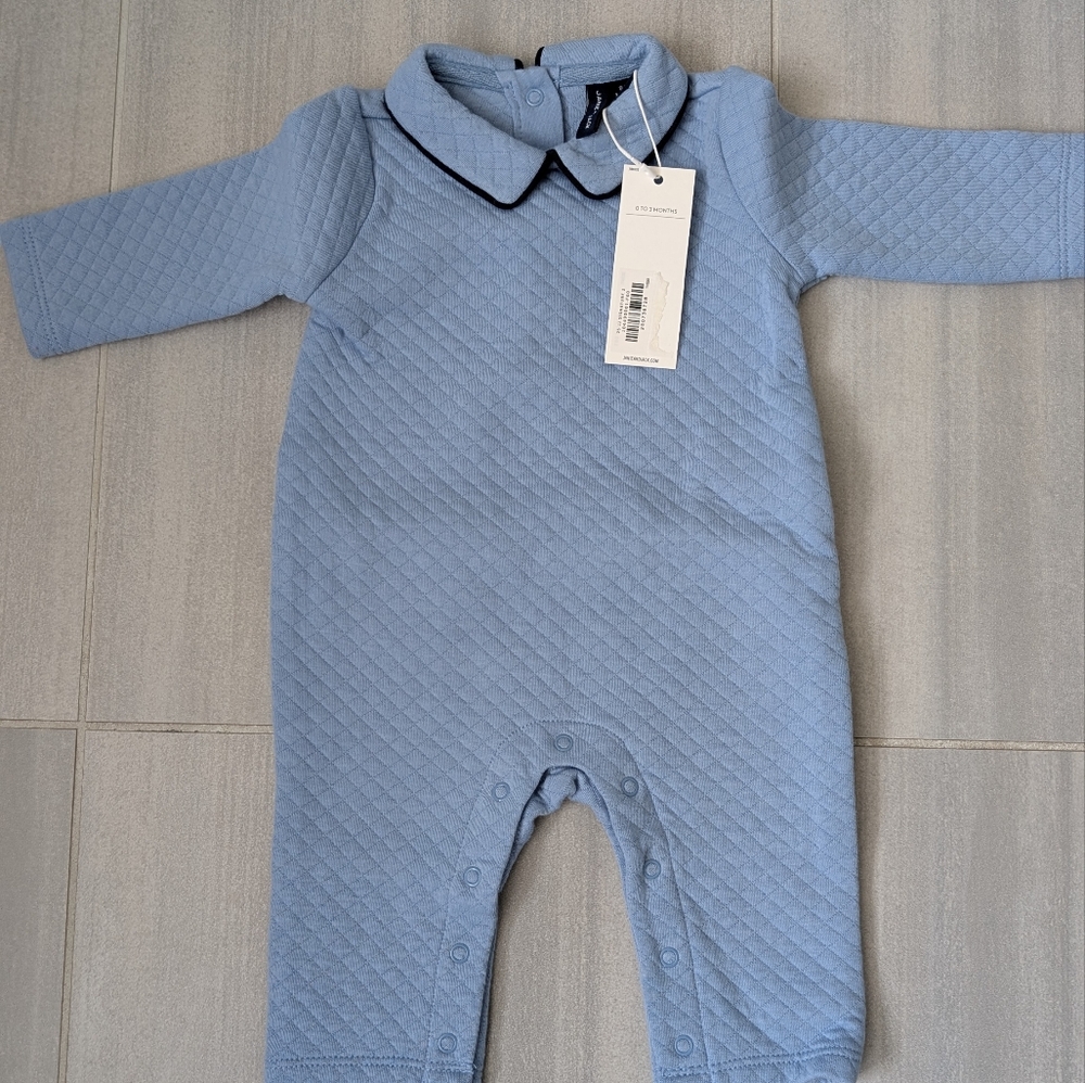 Janie and Jack Blue Quilted Bodysuit